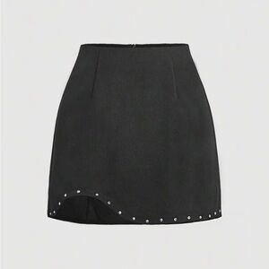 Elegant Black Studded Skirt